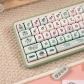 Strawberry Milk Green Pig 104+31 MOA Profile Keycap Set Cherry MX PBT Dye-subbed for Keyboard